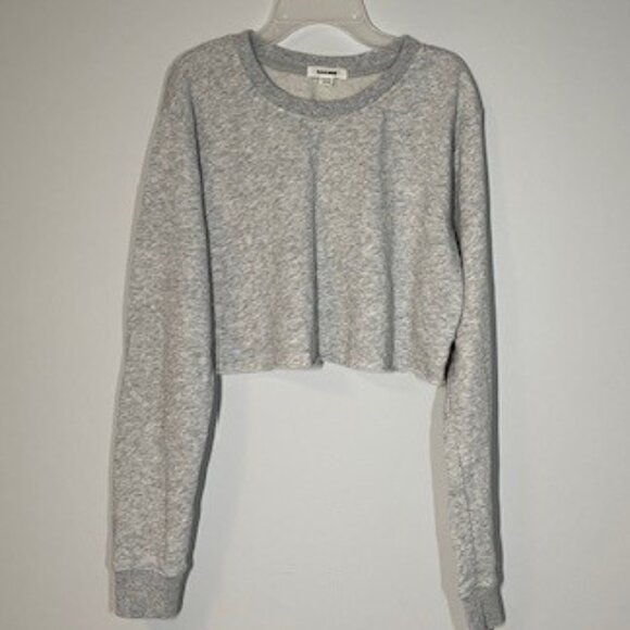 Garage Light Grey Long Sleeve Crop Top - Picture 1 of 1